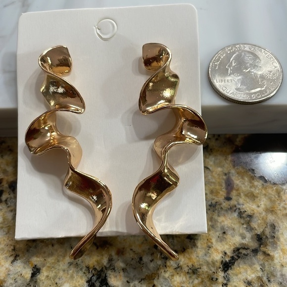 Zara Sierra Drop Gold Earrings - Picture 9 of 12